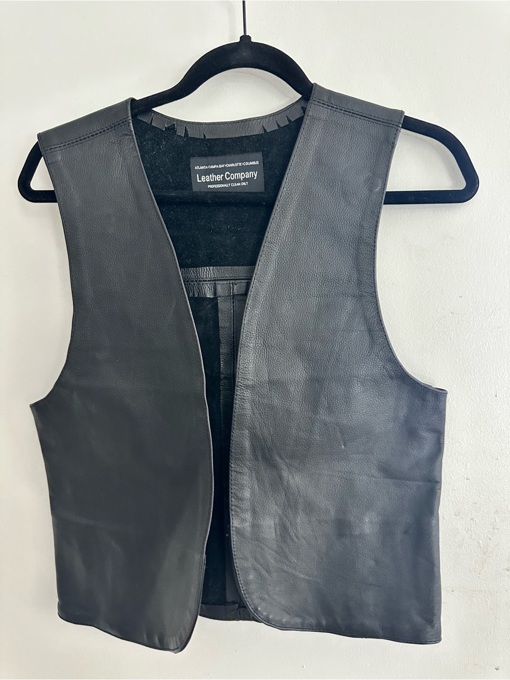 Men's Black Leather Vest